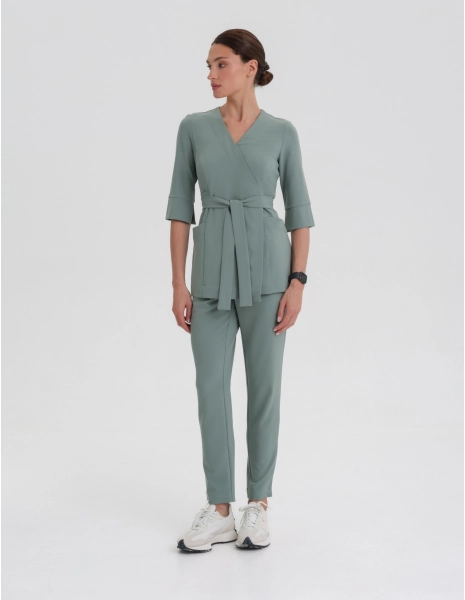 Spodnie Damskie Basic - DUSTY GREEN