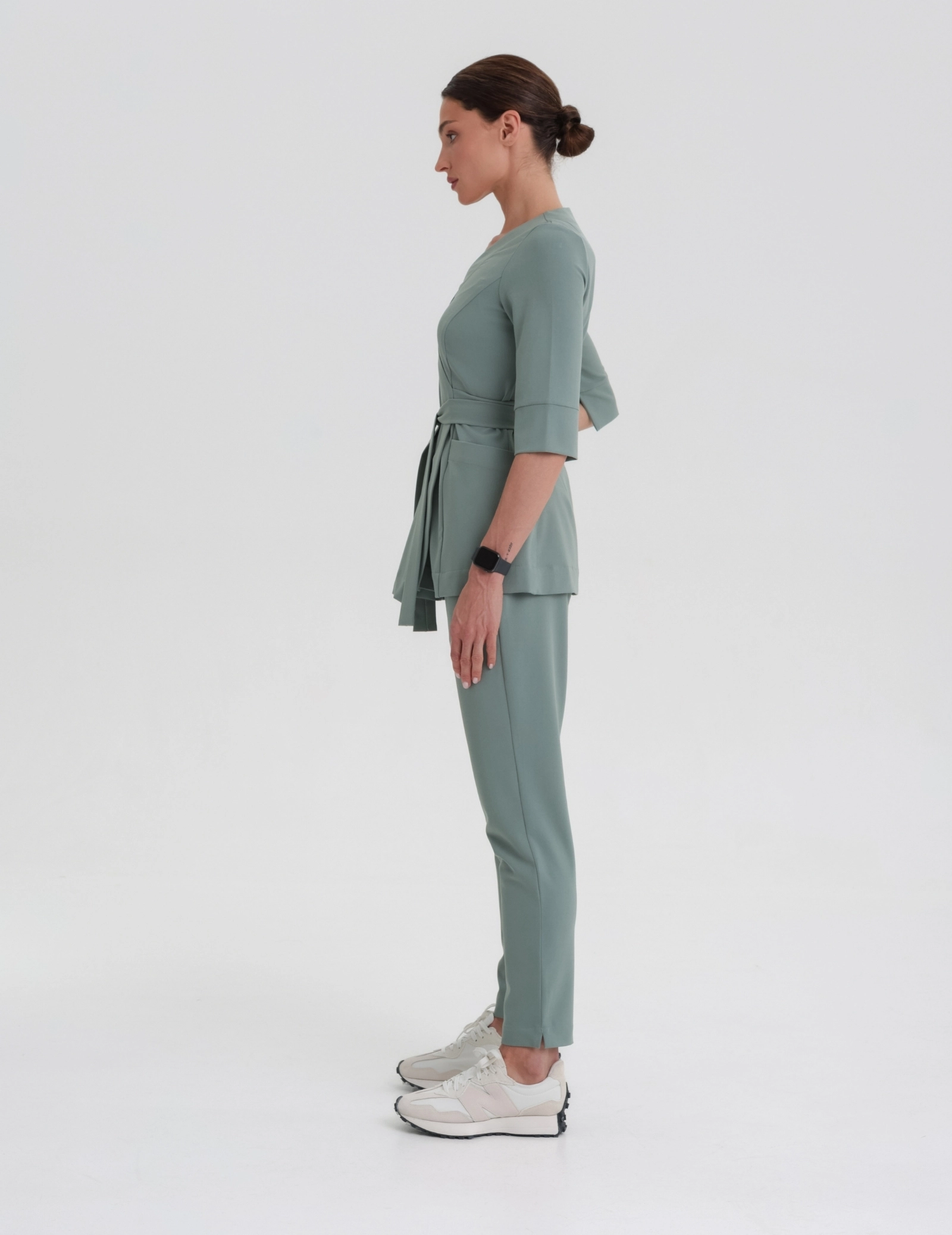 Spodnie Damskie Basic - DUSTY GREEN