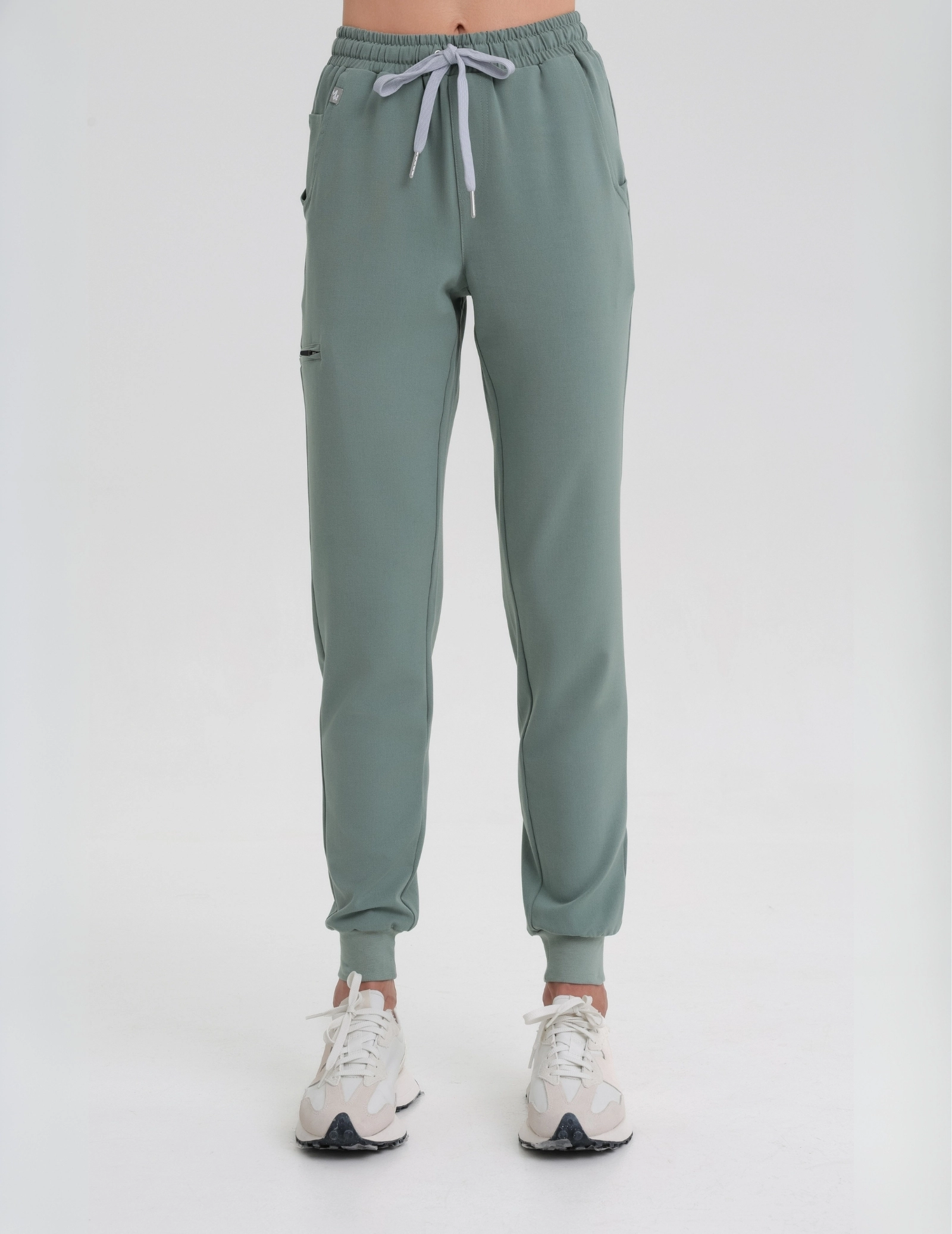 Spodnie Joggery Damskie - DUSTY GREEN