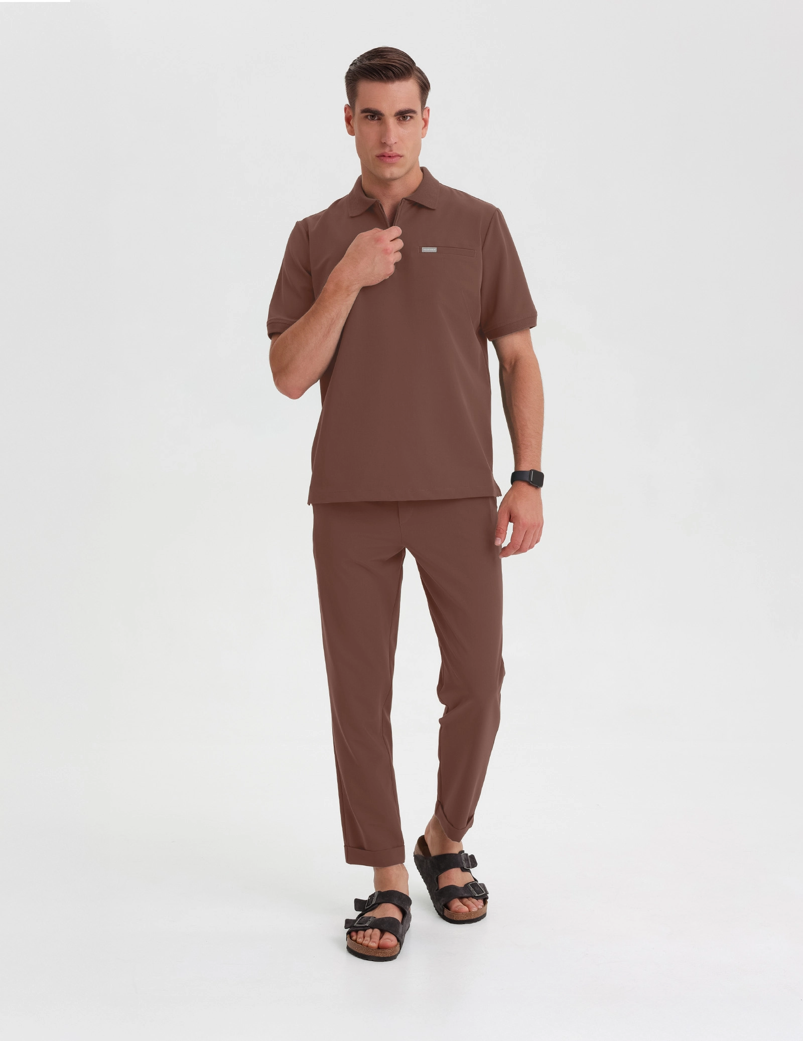 Bluza Medyczna Polo Męska - MILKY BROWN Bluza Medyczna Polo Męska - MILKY BROWN