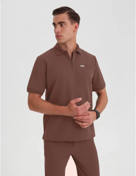 Bluza Medyczna Polo Męska - MILKY BROWN