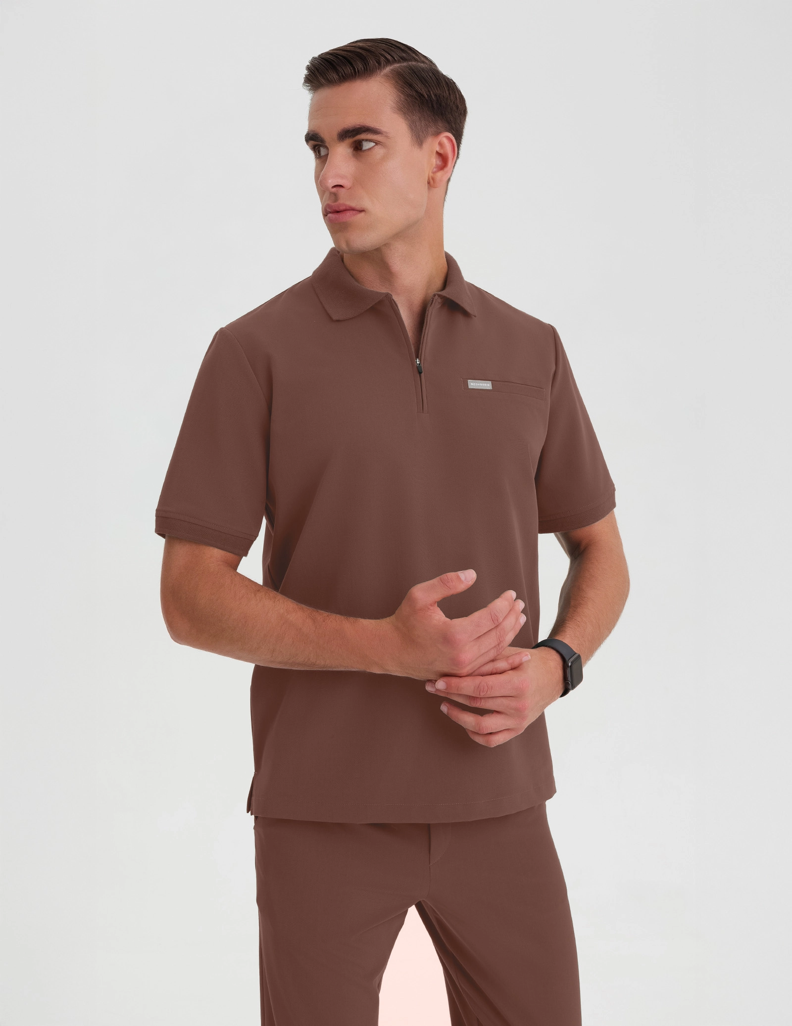 Bluza Medyczna Polo Męska - MILKY BROWN Bluza Medyczna Polo Męska - MILKY BROWN