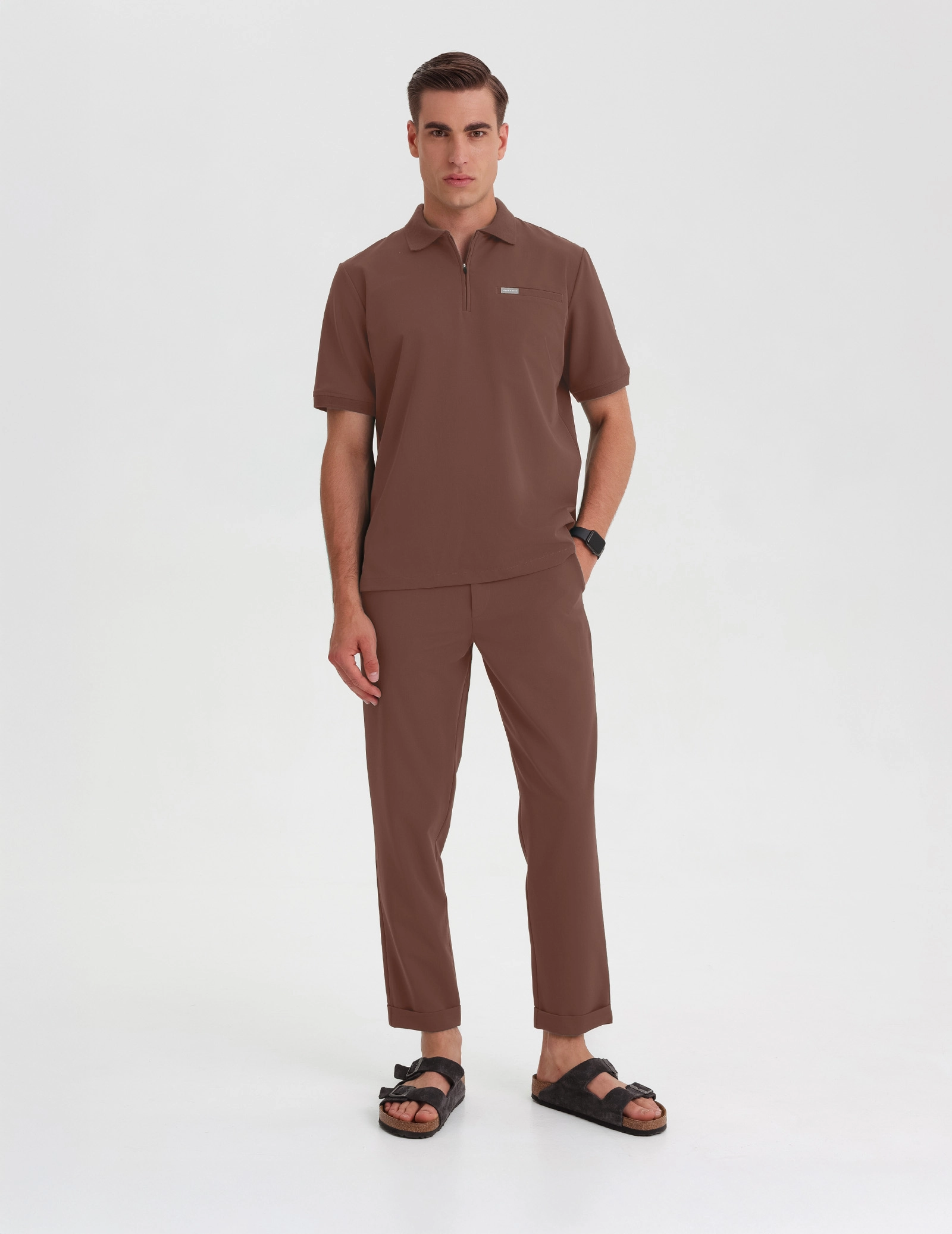 Bluza Medyczna Polo Męska - MILKY BROWN Bluza Medyczna Polo Męska - MILKY BROWN