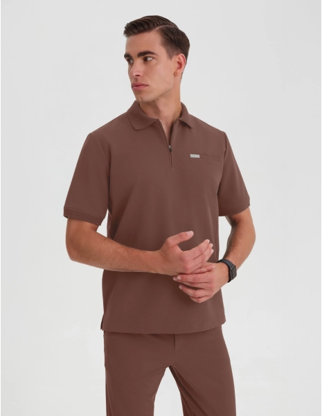Bluza Medyczna Polo Męska - MILKY BROWN