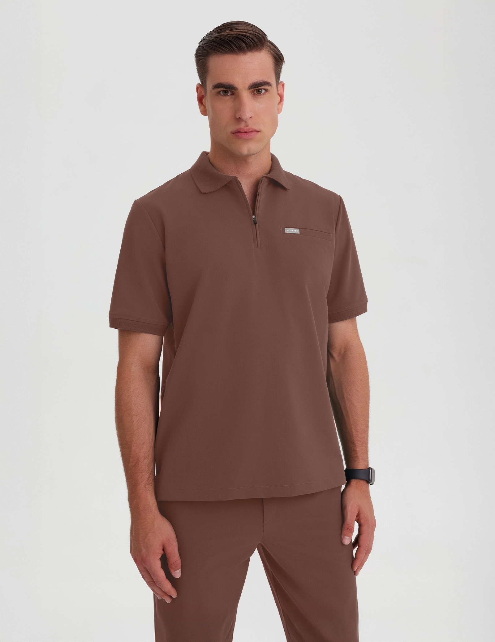 Bluza Medyczna Polo Męska - MILKY BROWN