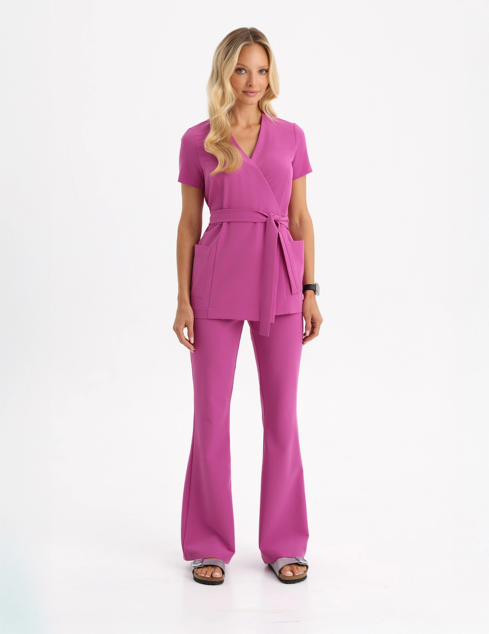 Spodnie Damskie Flare - ELECTRIC PINK