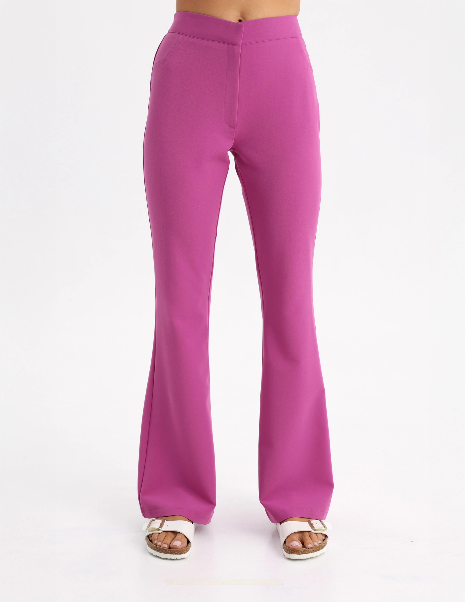 Spodnie Damskie Flare - ELECTRIC PINK