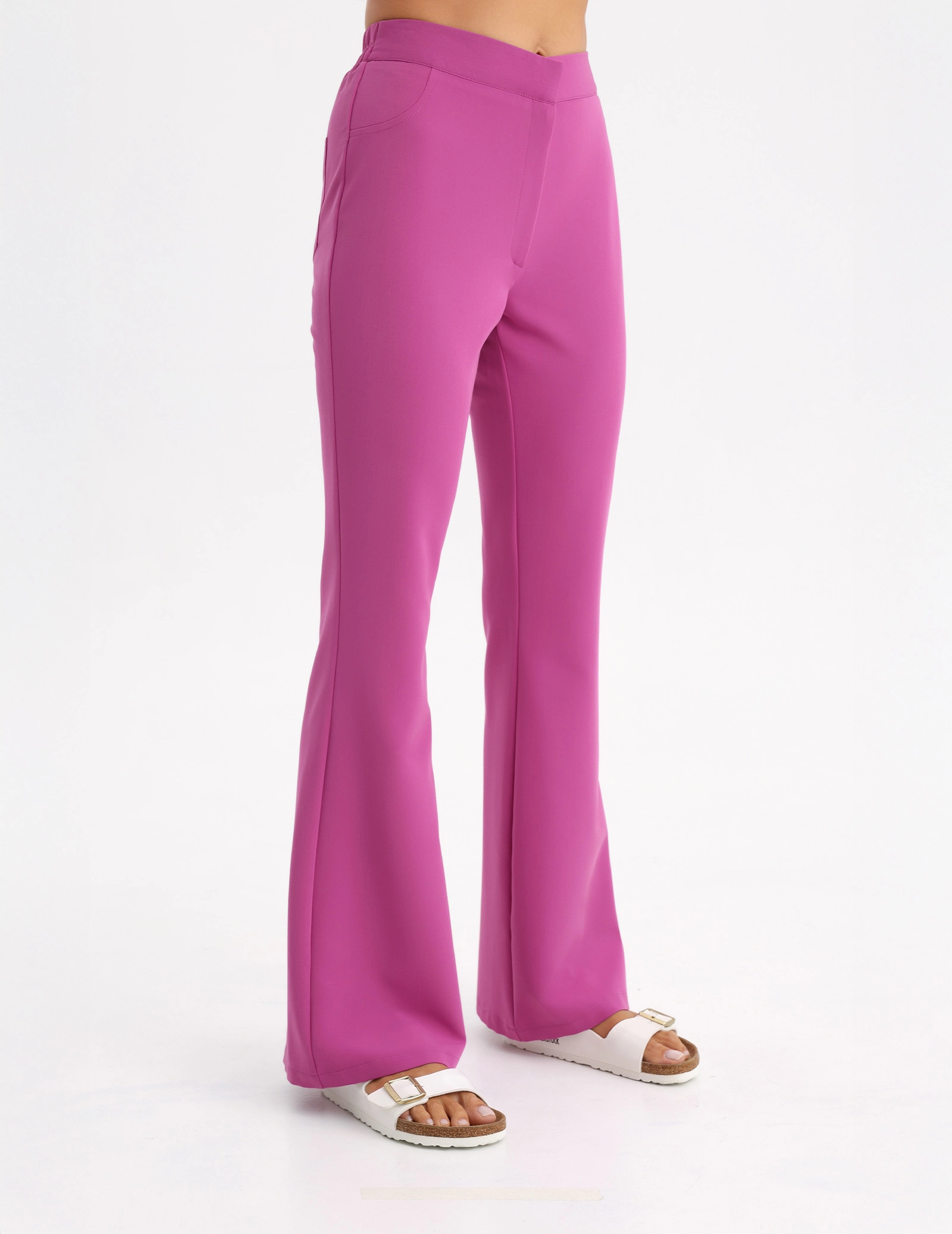 Spodnie Damskie Flare - ELECTRIC PINK