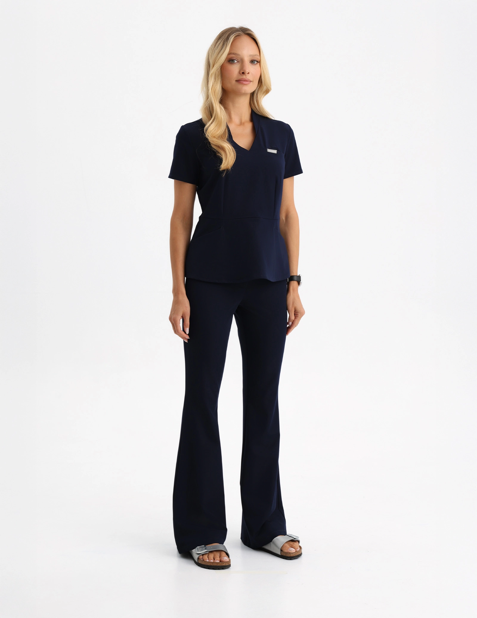 Spodnie Damskie Flare - DARK NAVY