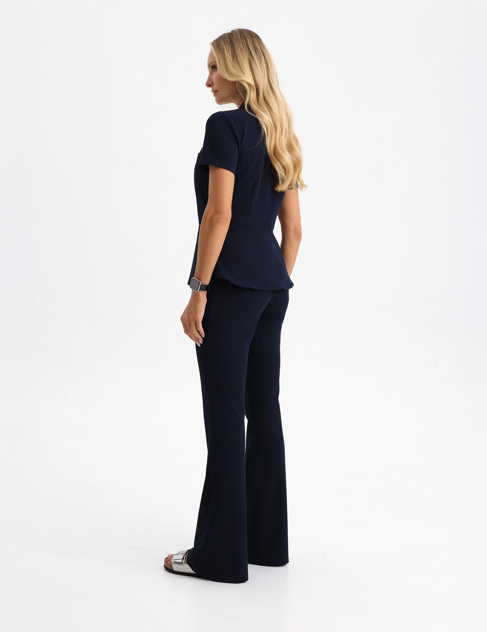 Spodnie Damskie Flare - DARK NAVY
