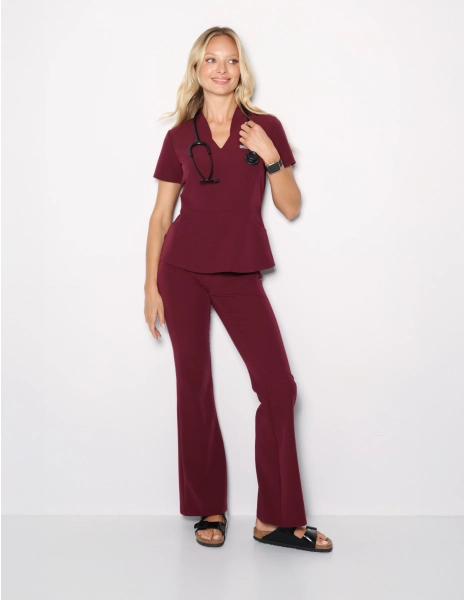 Spodnie Damskie Flare - BURGUNDY