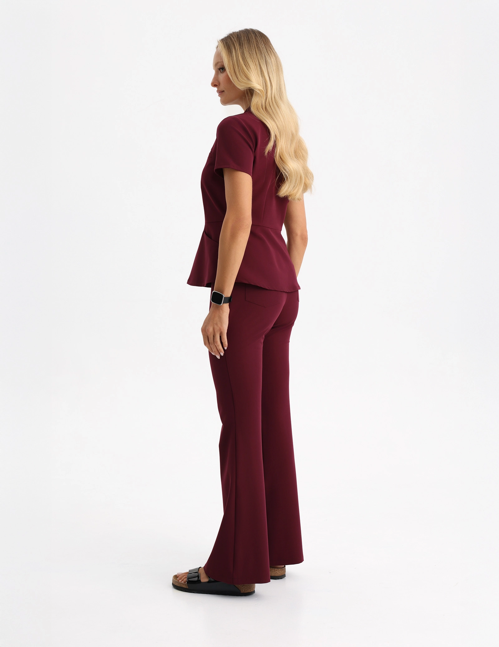 Spodnie Damskie Flare - BURGUNDY