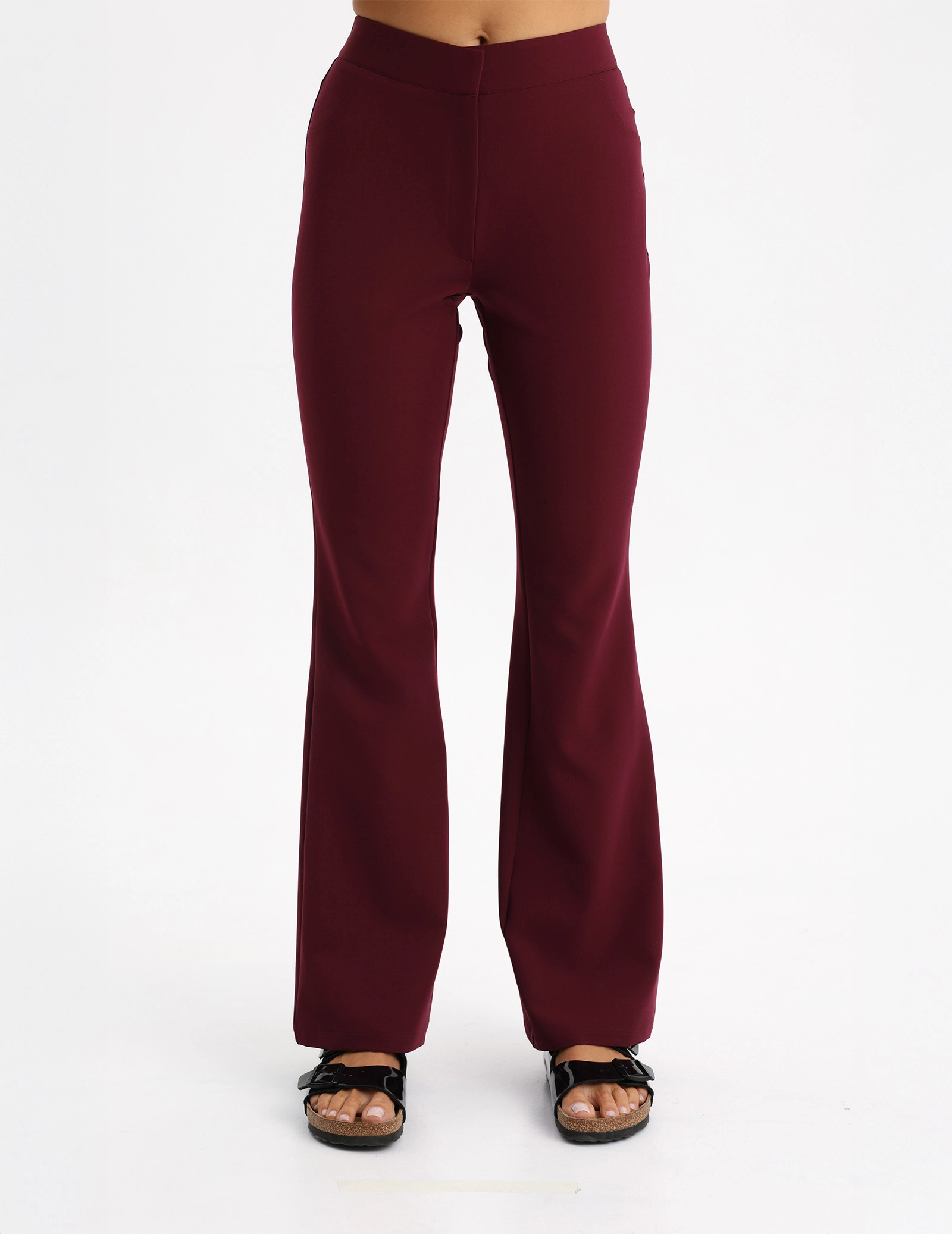 Spodnie Damskie Flare - BURGUNDY