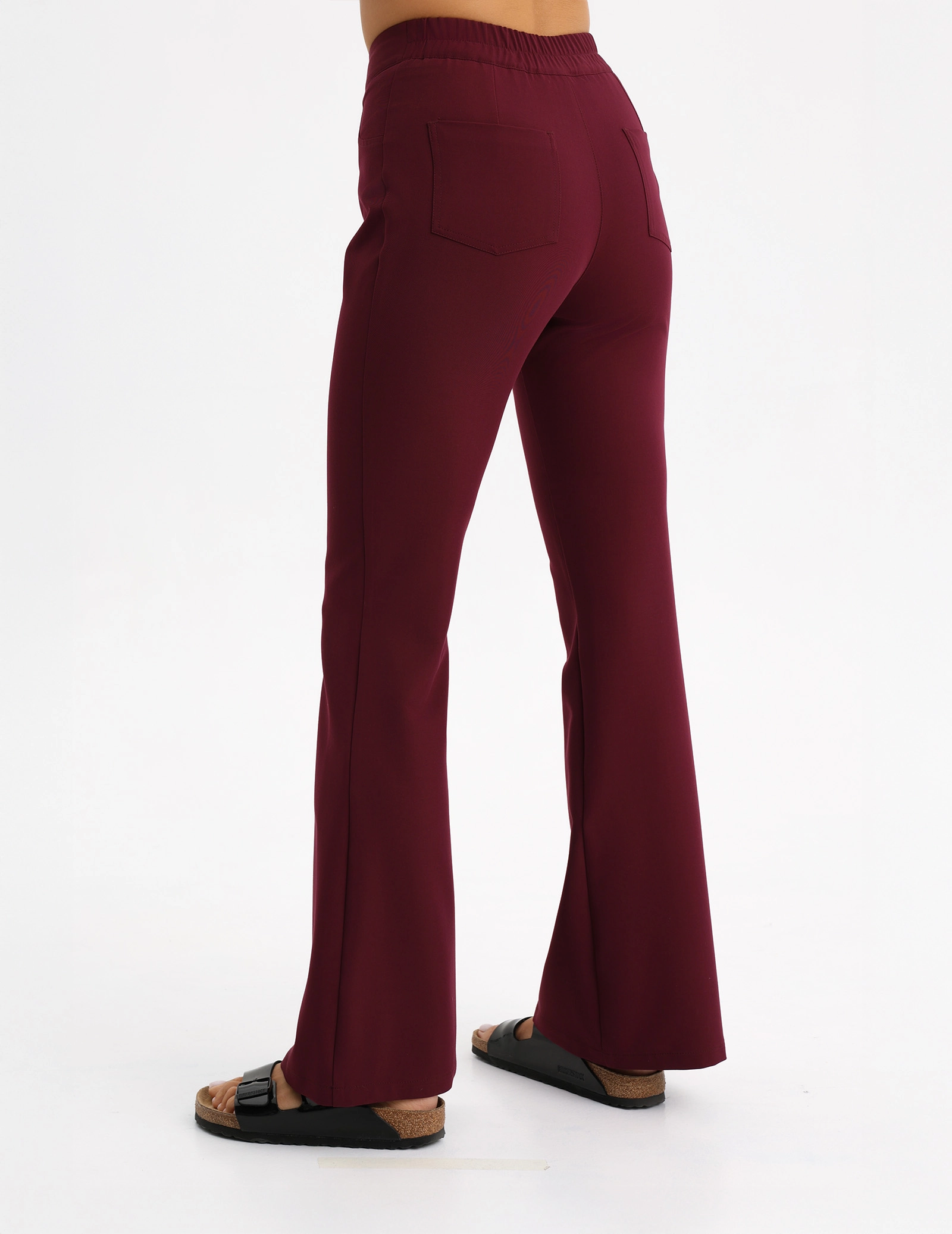 Spodnie Damskie Flare - BURGUNDY