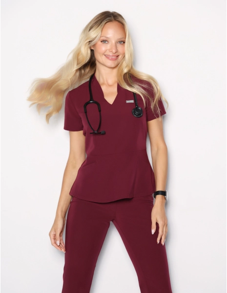 Bluza Medyczna Kori - BURGUNDY
