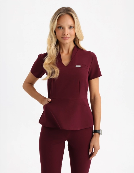 Bluza Medyczna Kori - BURGUNDY