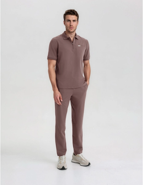 Bluza Medyczna Polo Męska - MOCHA