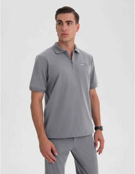 Bluza Medyczna Polo Męska - SHARK GRAY