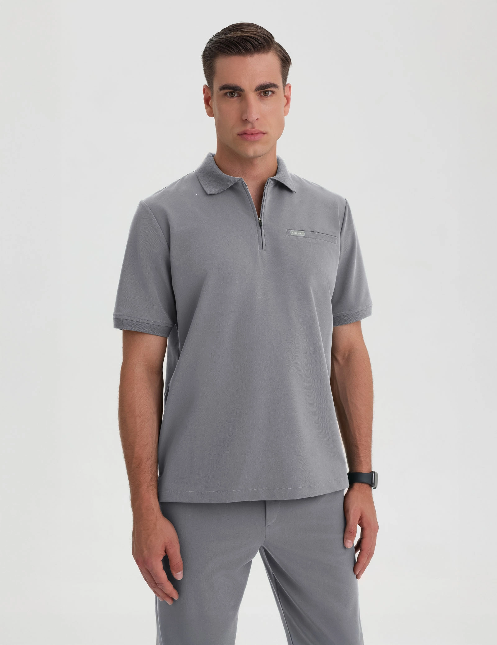 Bluza Medyczna Polo Męska - SHARK GRAY