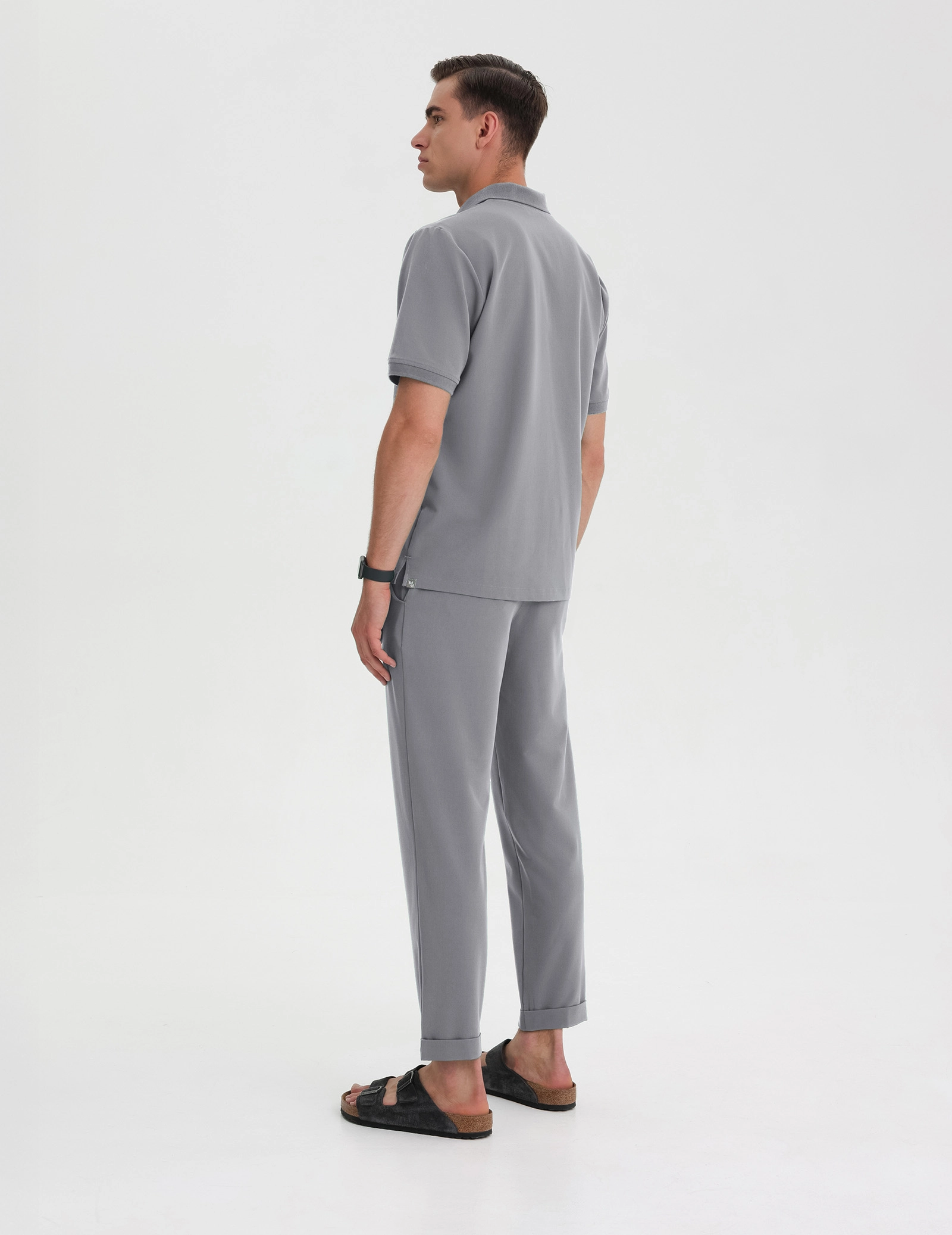 Bluza Medyczna Polo Męska - SHARK GRAY