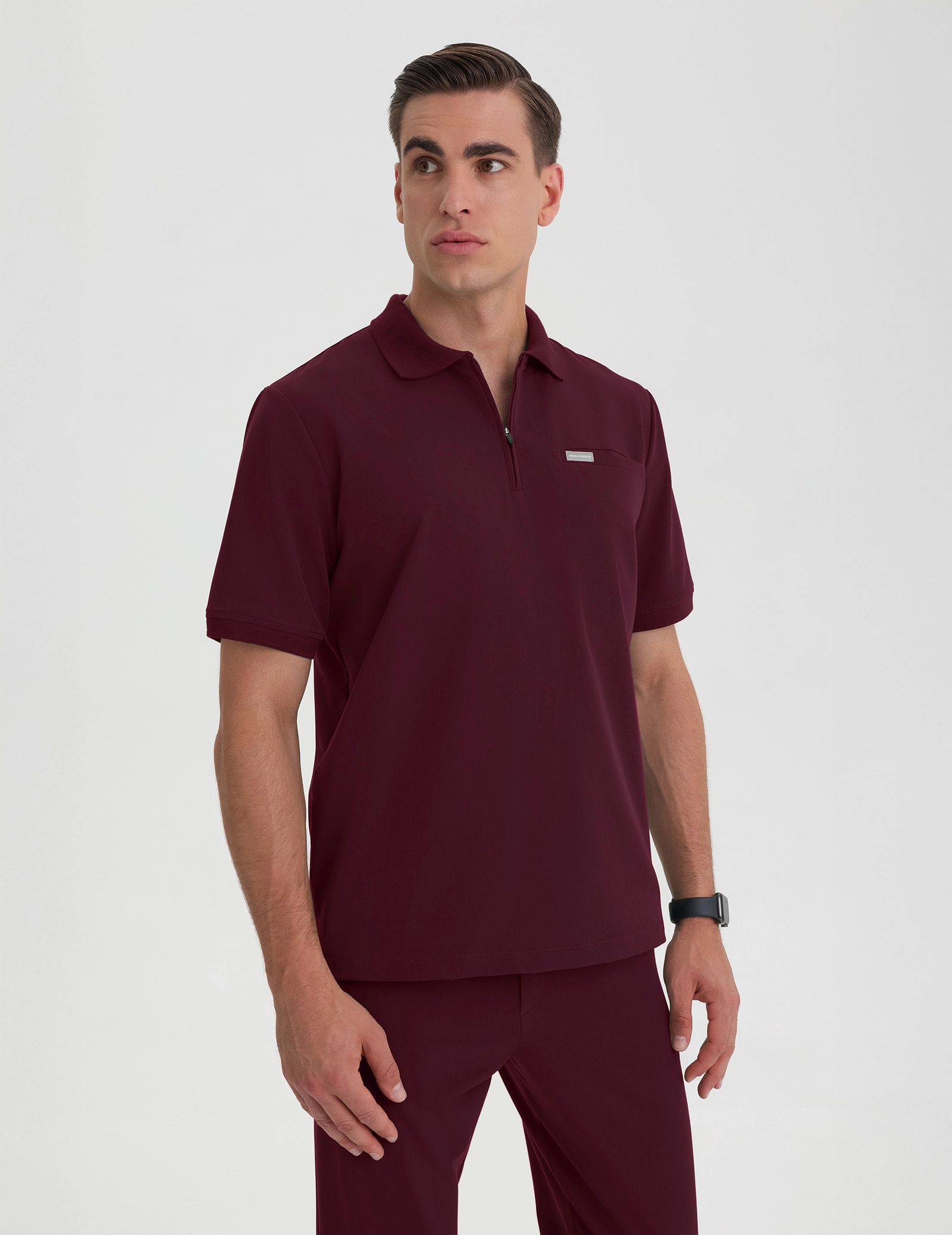 Bluza Medyczna Polo Męska - BURGUNDY