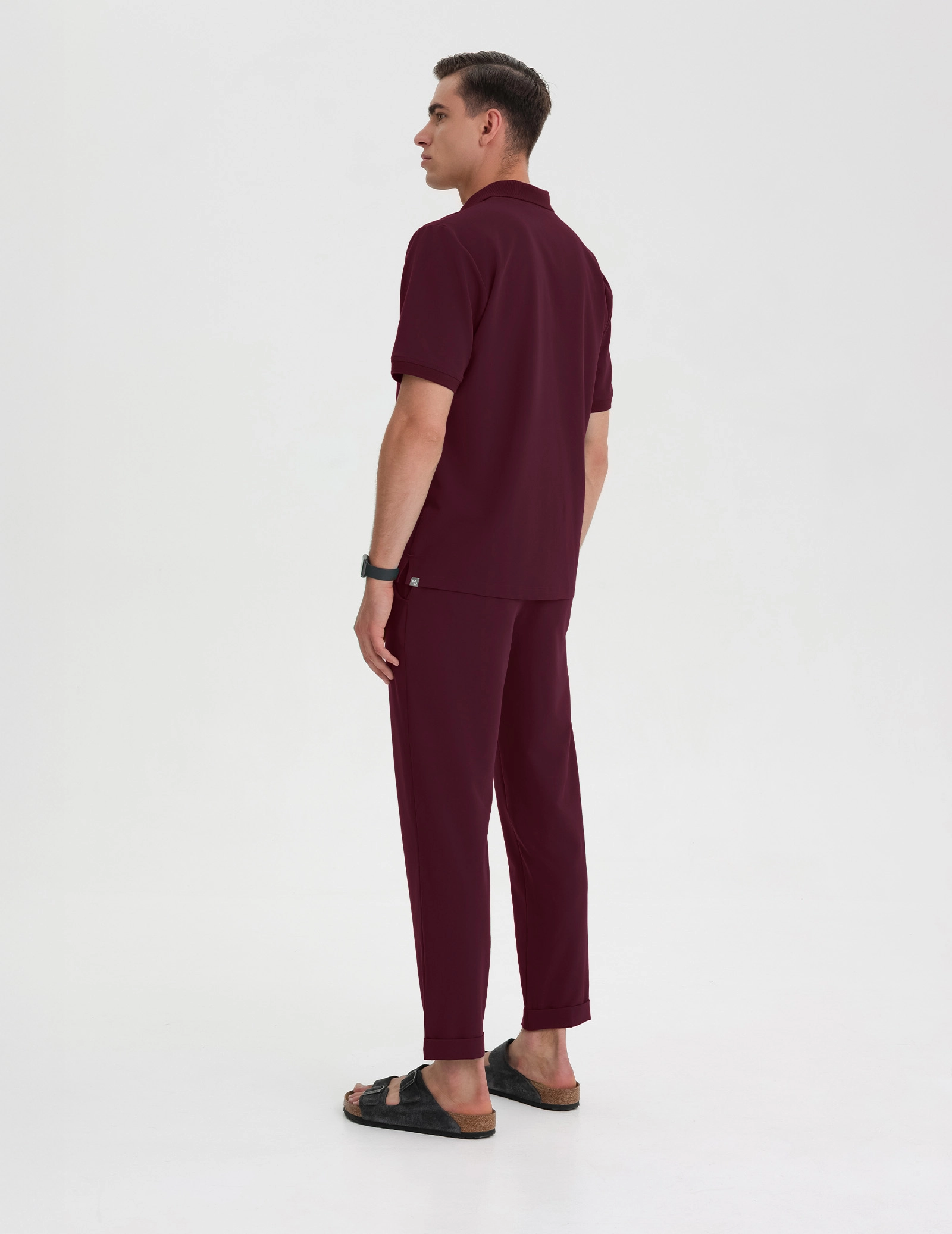 Bluza Medyczna Polo Męska - BURGUNDY