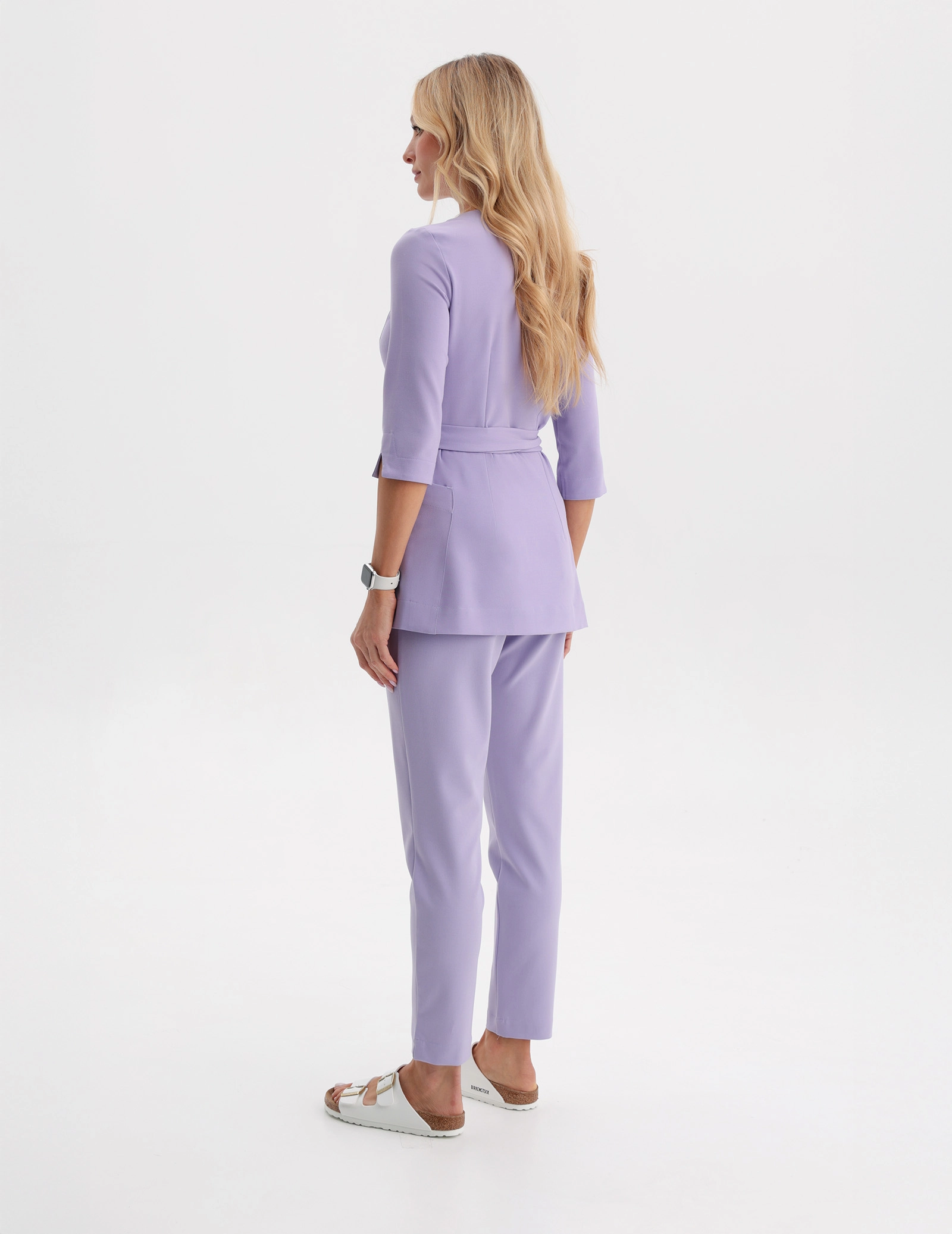 Bluza medyczna wiązana Rosalie - PURPLE HEATHER