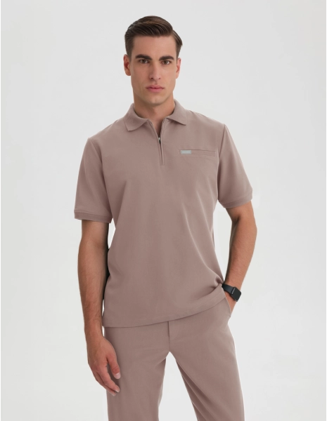 Bluza Medyczna Polo Męska - BEIGE