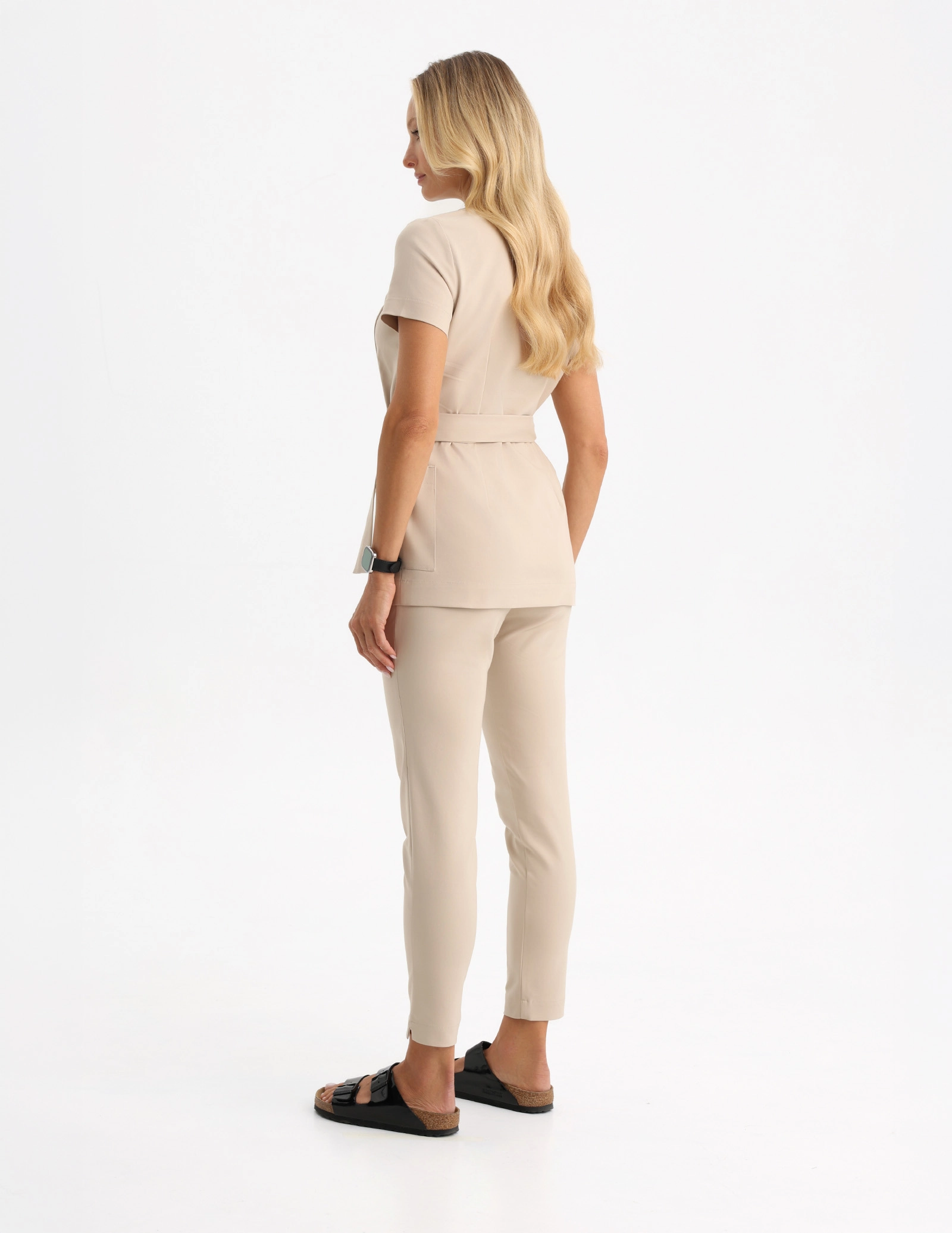 Spodnie Damskie Slim Fit - Nude