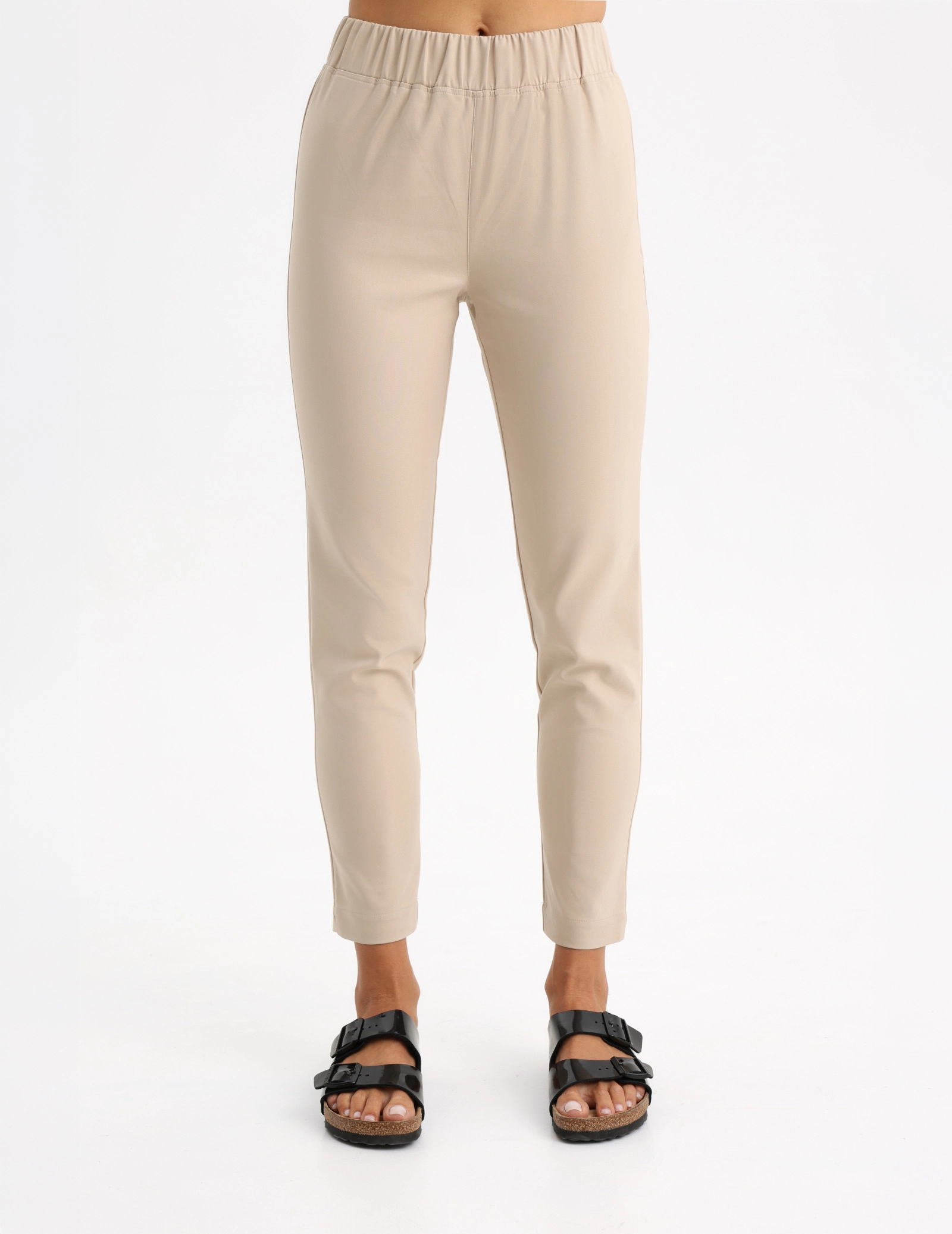 Spodnie Damskie Slim Fit - Nude
