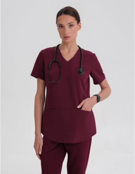 Bluza Medyczna Grace - BURGUNDY