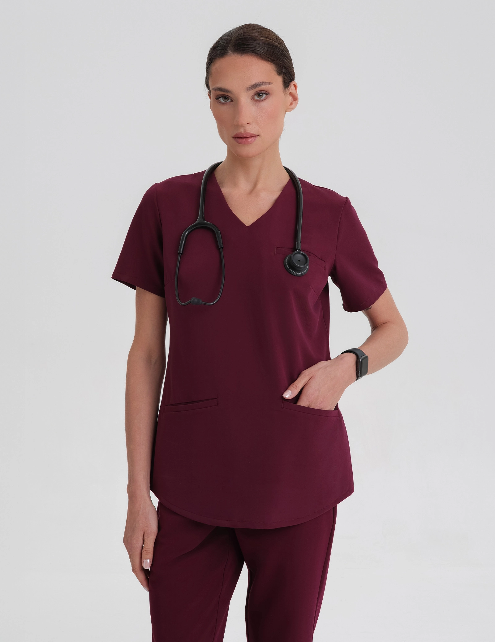 Bluza Medyczna Grace - BURGUNDY Bluza Medyczna Grace - BURGUNDY