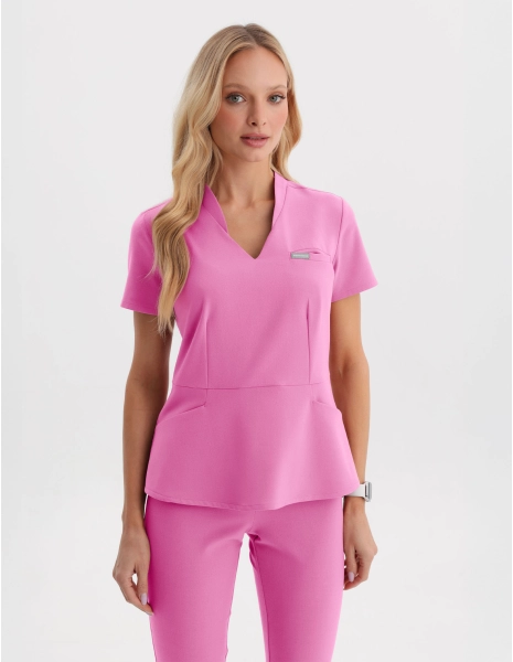 Bluza Medyczna Kori - HOT PINK