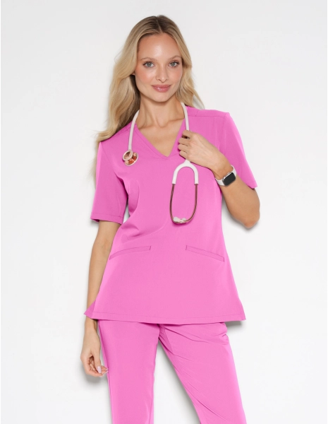 Bluza Medyczna Casy - HOT PINK