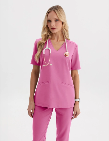 Bluza Medyczna Casy - HOT PINK