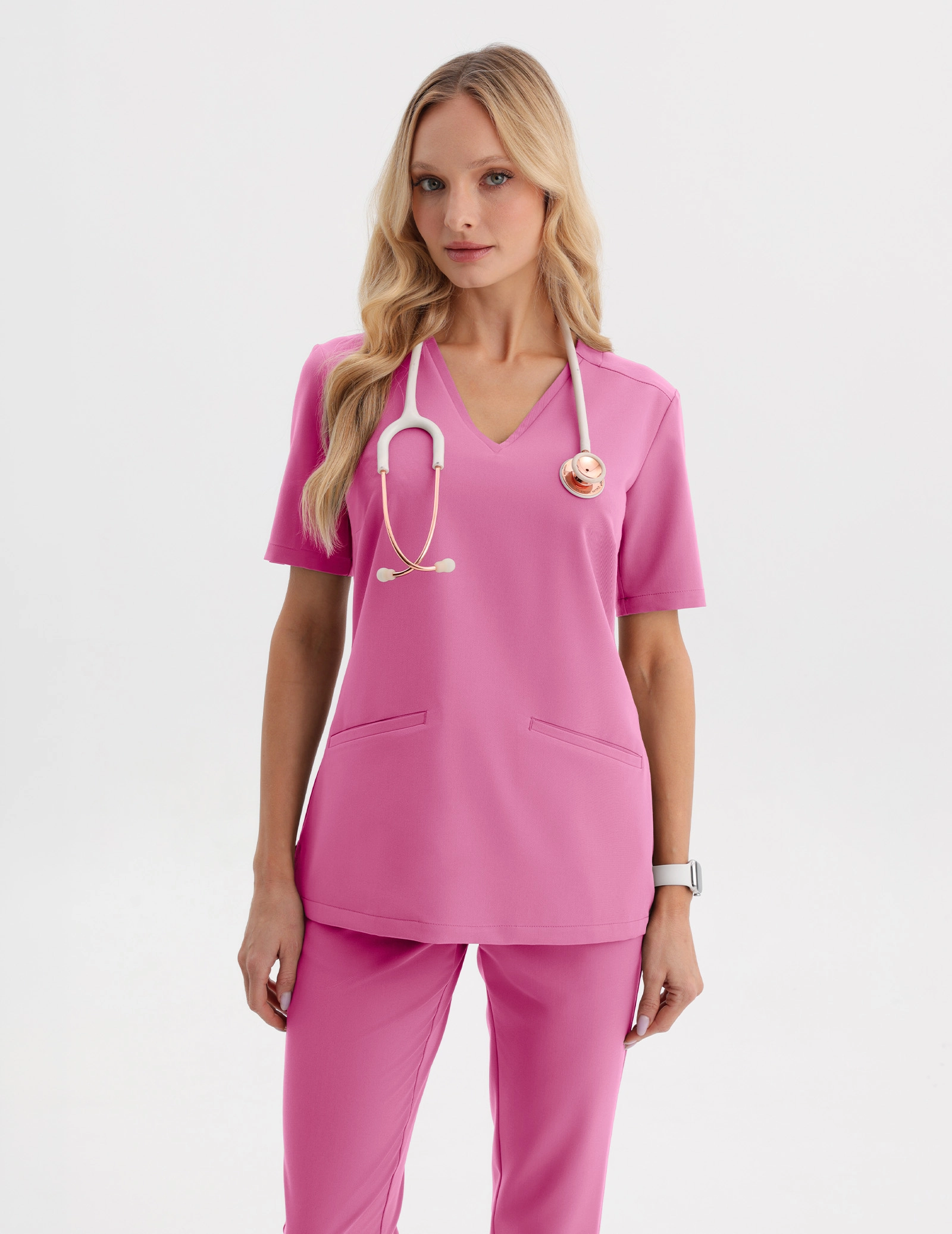 Bluza Medyczna Casy - HOT PINK