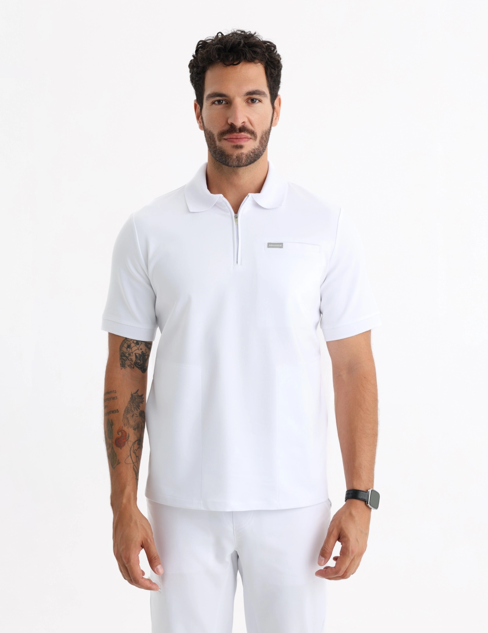 Bluza Medyczna Polo Męska - WHITE Bluza Medyczna Polo Męska - WHITE