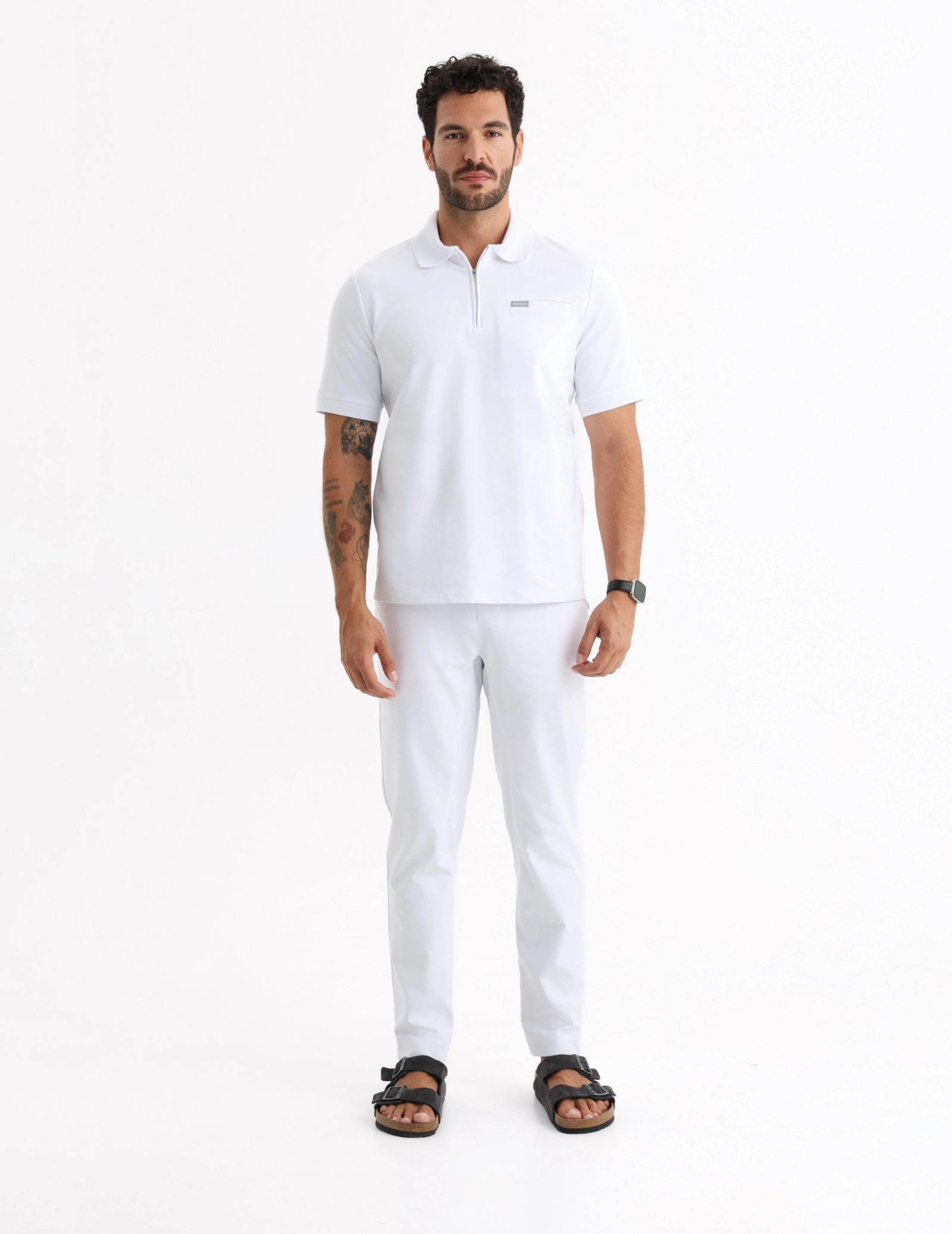 Bluza Medyczna Polo Męska - WHITE Bluza Medyczna Polo Męska - WHITE