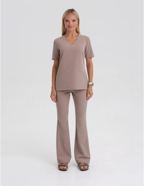 Spodnie Damskie Flare - BEIGE