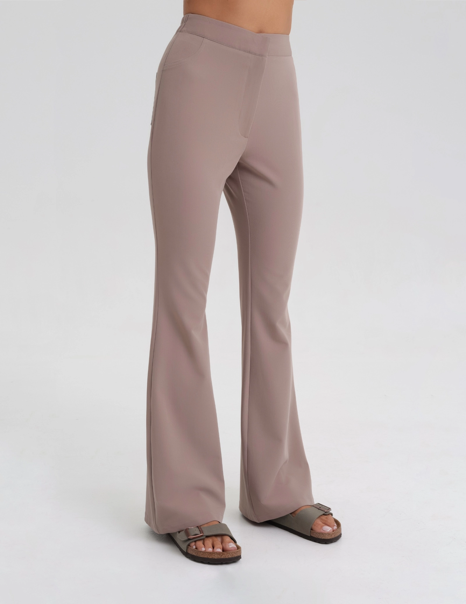 Spodnie Damskie Flare - BEIGE