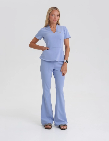 Spodnie Damskie Flare - CEIL BLUE