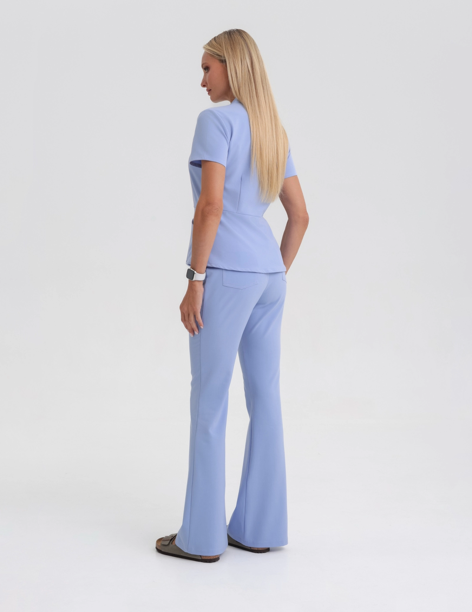 Spodnie Damskie Flare - CEIL BLUE