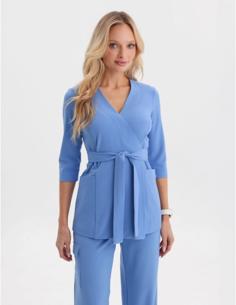 Bluza medyczna wiązana Rosalie - WOODROSE