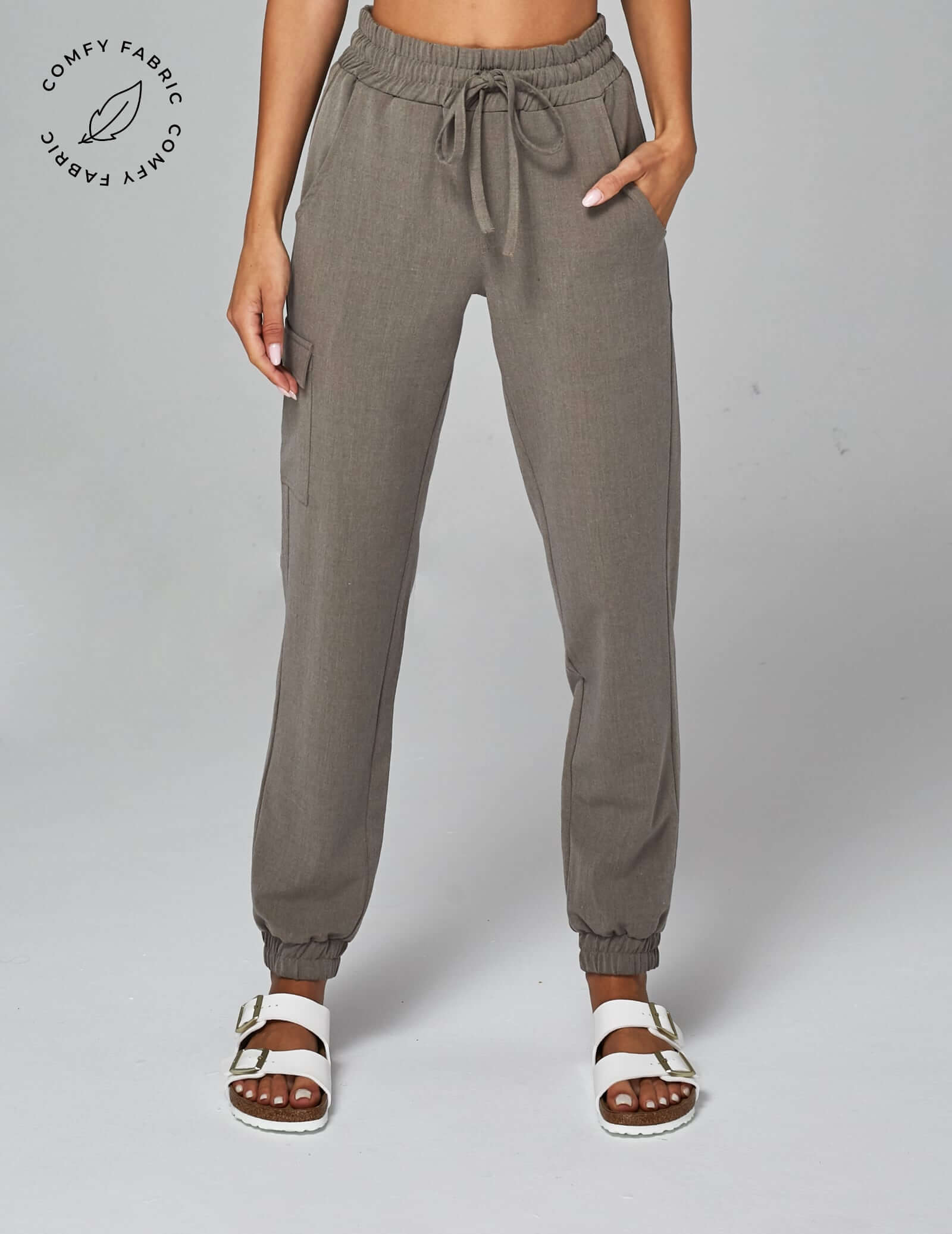 Spodnie Joggery Amelia - DARK SAND OUTLET Spodnie Joggery Amelia - DARK SAND OUTLET